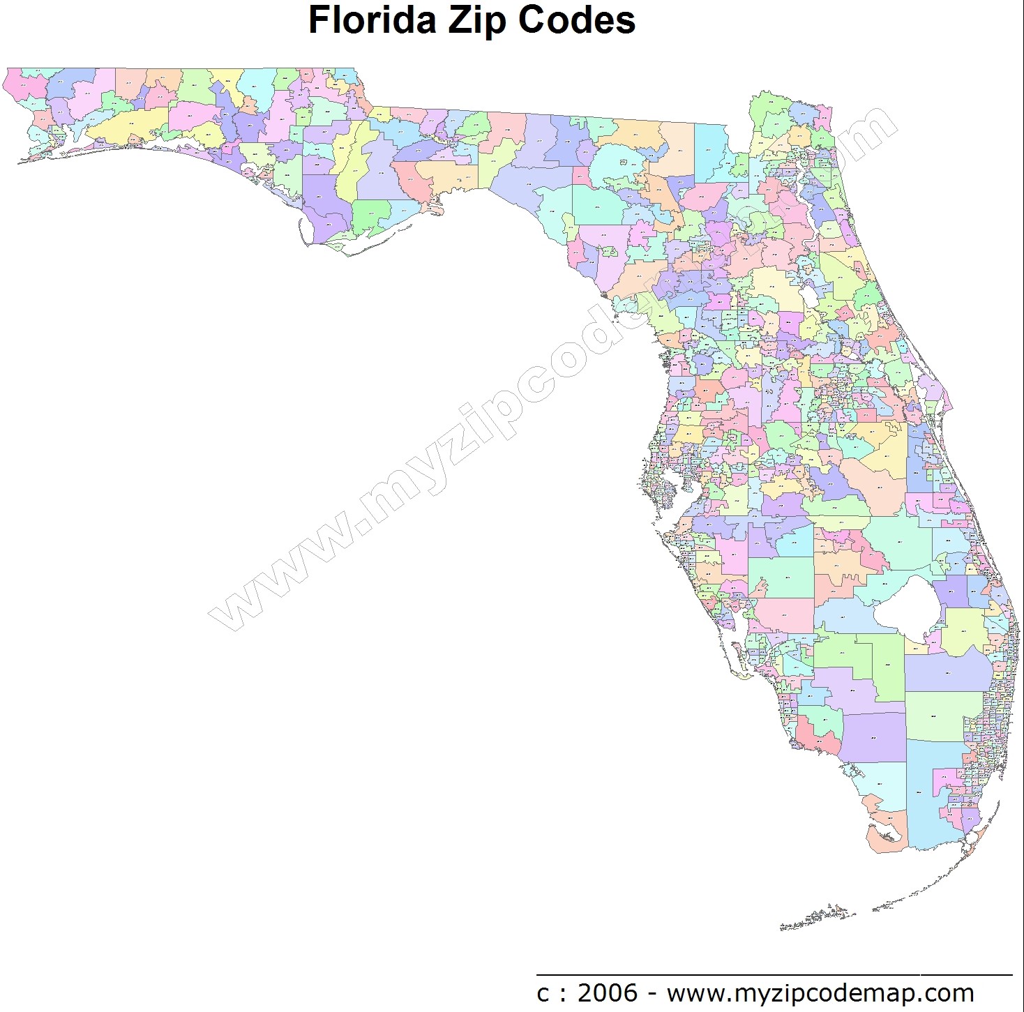 Florida (FL) Zip Code Map