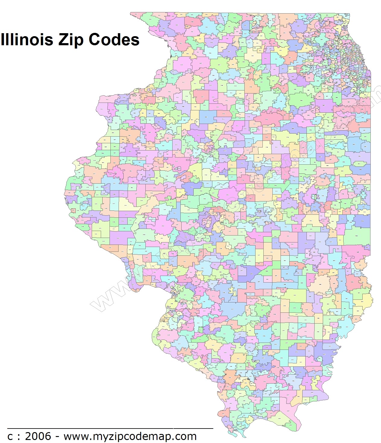 Illinois (IL) Zip Code Map
