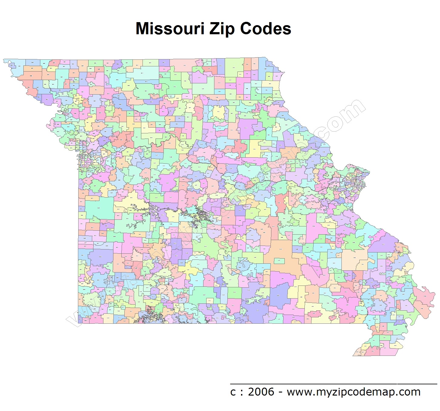 Missouri (MO) Zip Code Map